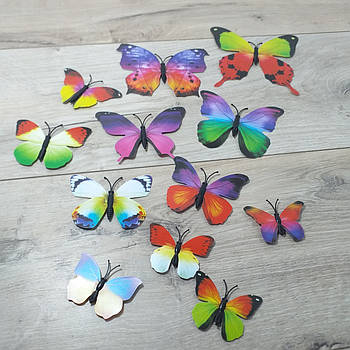 Метелики на магнітах для декору 12шт/уп Інтер'єрні наклейки Фіолетовий (KG-11573)