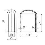 Заглушка овальна 38х20 мм зовнішня вертикальна, фото 3