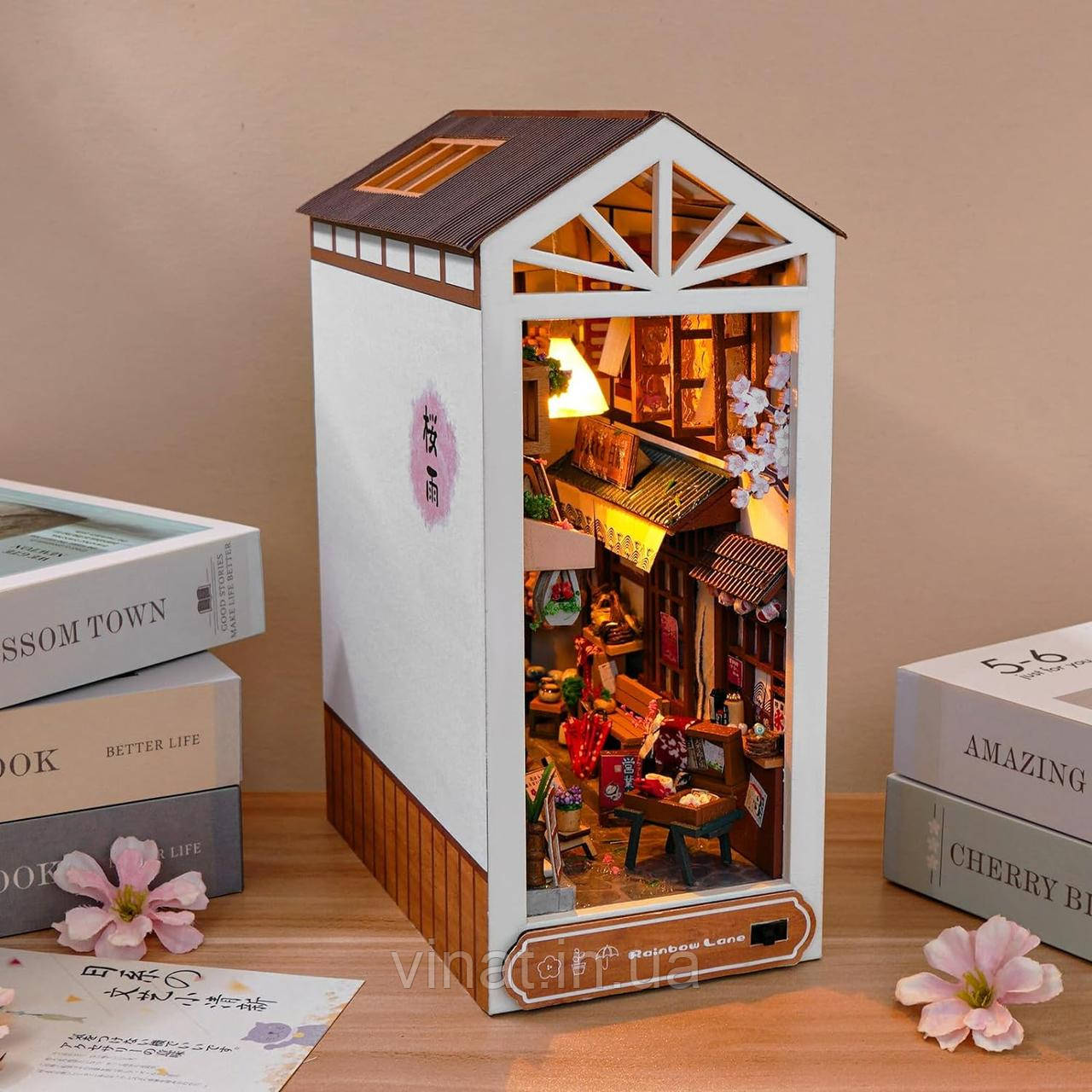 Бук Нук Алея після дощу книжковий куточок Інтер'єрний конструктор DIY Small Alley After Rain Book Nook TC-17, фото 1