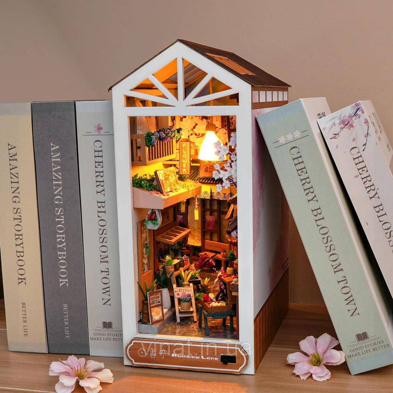 Бук Нук Алея після дощу книжковий куточок Інтер'єрний конструктор DIY Small Alley After Rain Book Nook TC-17
