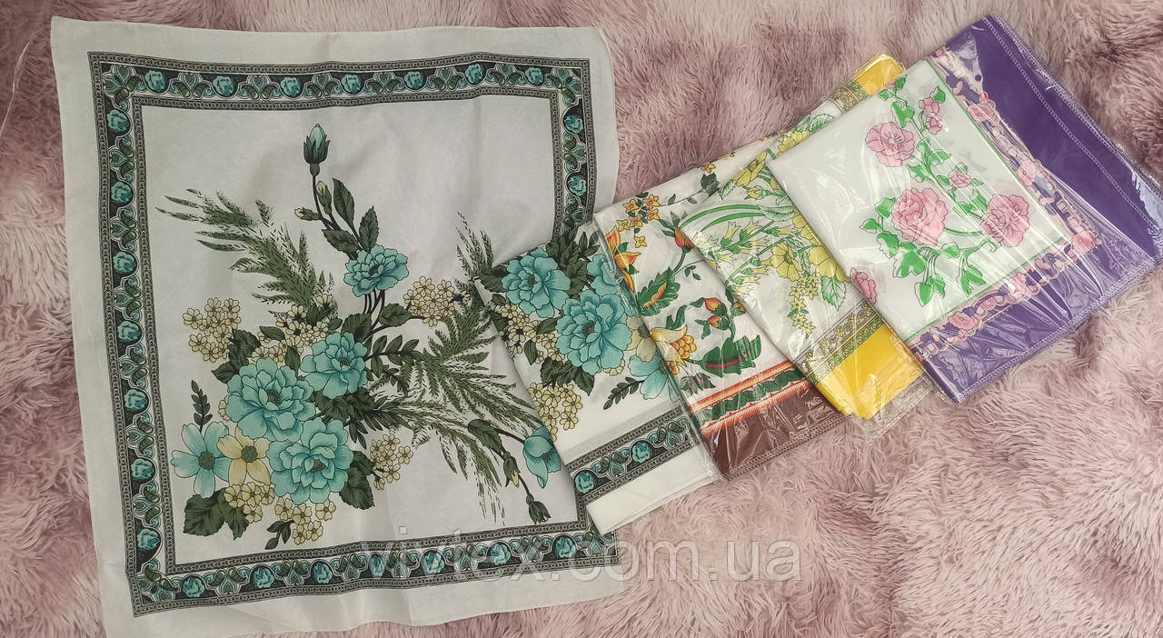 Хустка жіноча шовкова 60х60 паковання 10 шт., фото 1