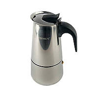Кавоварка гейзерна нержавіюча сталь Empire EM-9554 Стандарт V 450 мл сріблястий