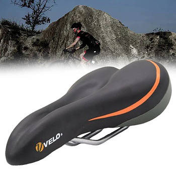Сідло велосипедне 26' «VELO» з діркою / Сідло з вентиляційним отвором / Велосідло / Велосипедне сідло