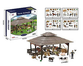 Ферма Q 9899 ZJ64 (12) 40 елементів, 9 фігурок тварин, 2 фігурки фермера, аксесуари, у коробці