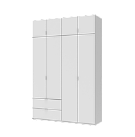 Шкаф распашной для одежды с ящиками Лукас Белый 160х50х240, гардеробный шкаф в спальню (IM)