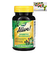 Мультивитамины для диабетиков, Nature's Way, Alive! Мультивитамины для больных диабетом, 60 таблеток