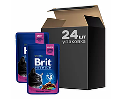 Brit Premium Cat pouch 100 г *24 шт. паучі для кішок (курка й індичка)