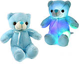 Мяка іграшка нічник Ведмедик з підсвіткою 30см голубий, фото 8
