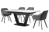 Керамічний стіл TML-870 білий мармур + чорний