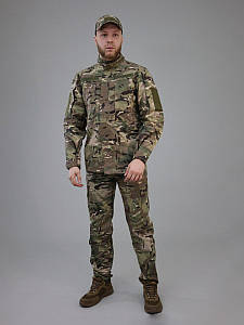 Тактичний костюм ЗСУ ріп-стоп Мультикам, Армійський костюм мультикам з липучками під шеврони для військових
