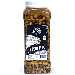 Готова зернова прикормка відварна Spod Mix Boom 1л. (Big Fish)