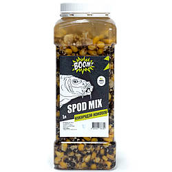 Готова зернова прикормка відварна Spod Mix Boom 1л. (Кукурудза-конопля)
