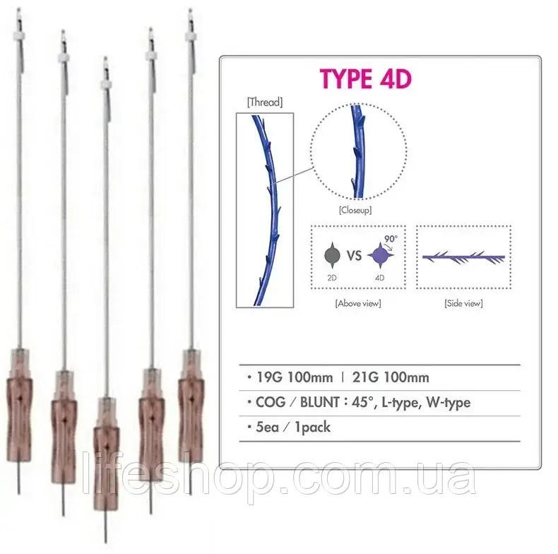 Кіги 4D W Type Super lift PDO 19/100 (упокування 4 шт.)
