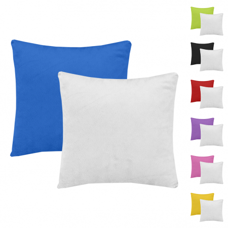 Плюшева подушка квадрат для сублімації з кольровою стороною 35х35см., фото 1