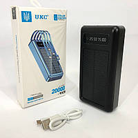 VIO Портативний зарядний пристрій на 20000mAh, Power Bank на сонячній батареї, для планшета. Колір: чорний