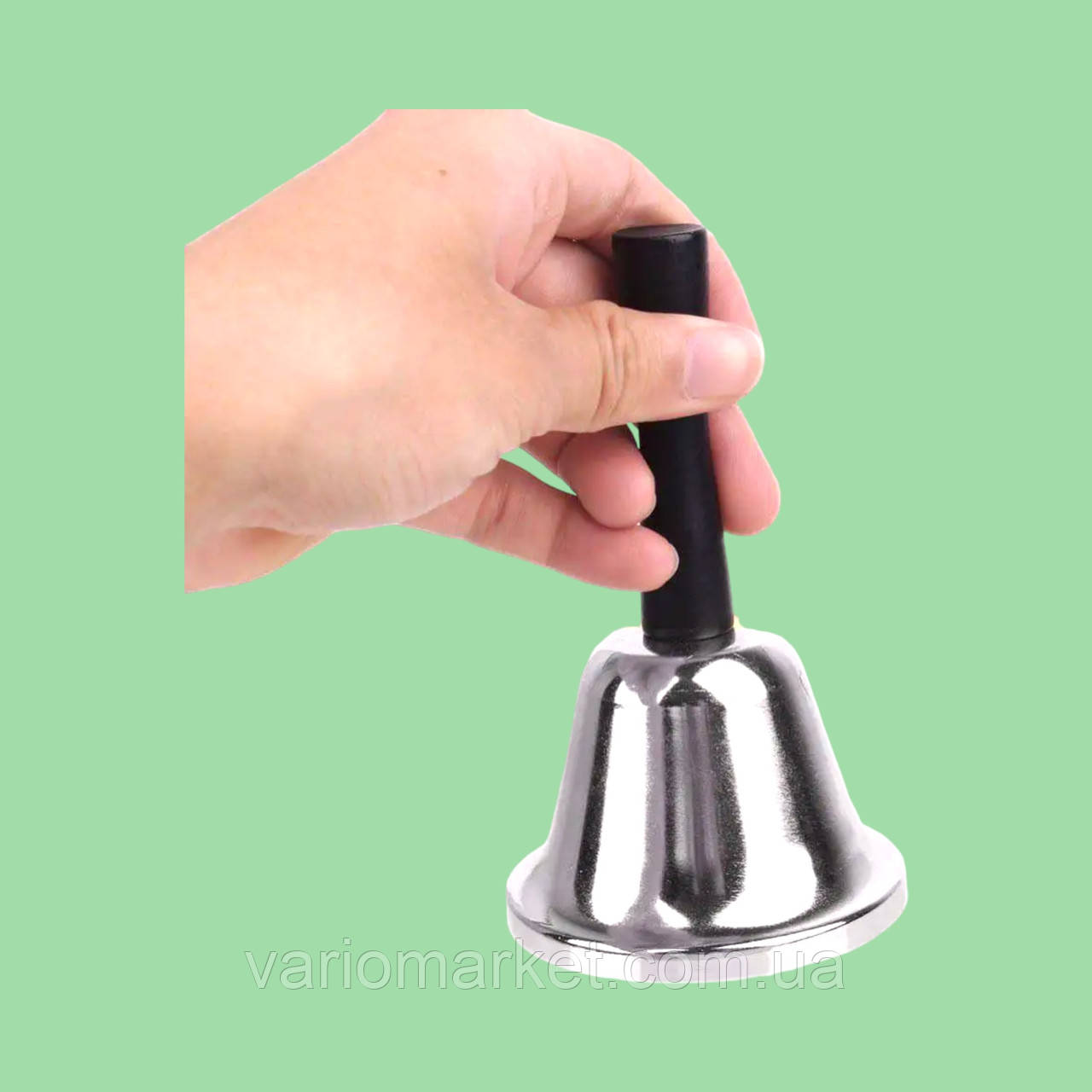 Звонок для официанта ресепшн с ручкой Колокольчик вызова металлический настольный D 6,5 cm H 12 cm VarioMarket - фото 1 - id-p2108370323