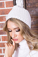 Однотонна жіноча шапка світло-сірого кольору 167R7801 Kamea one size ES, код: 8236455