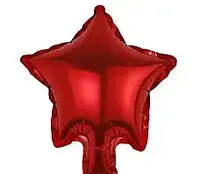 Фольгована кулька "Зірка" червона металік 5"(12см)