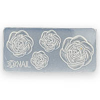 Молд (трафарет, форма) силиконовый, для объёмного дизайна ногтей (4х2 см) Розы - 113