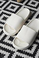 Легкі жіночі літні гумові капці білі з високою підошвою із матеріалу Evo