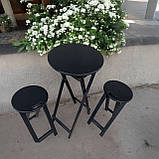 Кавовий Круглий Високий Розкладний Стіл Для барів Ресторанів або Кафе Власне виробництво Дерево, фото 4