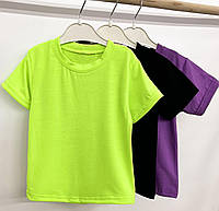 Яркая детская футболка для мальчика и девочки Салатовый, 146-152