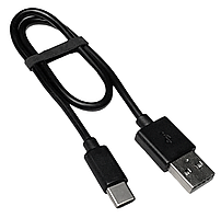 Кабель USB 2.0 AM to USB Type-C 3A 0.3м шнур зарядки живлення чорний