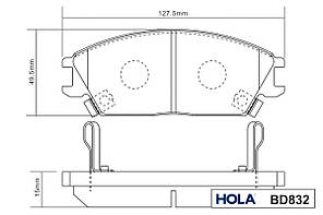 Колодка гальмівна передня 4 шт Hyundai Getz Accent FDB435 HOLA BD832 Хюндай Гетц Акцент, фото 2