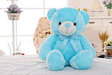 Мяка іграшка нічник Ведмедик з підсвіткою 45см голубий, фото 6