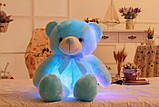 Мяка іграшка нічник Ведмедик з підсвіткою 45см голубий, фото 4