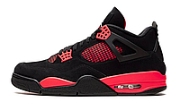 Мужские кроссовки Nike Air Jordan 4 Crimson Red Thunder черно-красные