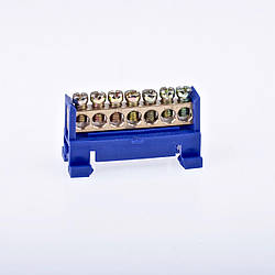 BC-507 6х9 7 отворів. Нульова шина з ізолятором на Din-рейку