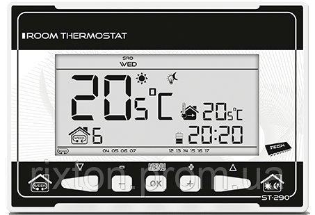 Кімнатний регулятор температури Tech ST-290-v3 (дротовий) (чорний)