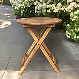 Стіл Барний Круглий Розкладний Для барів Ресторанів або Кафе 90*70 см темний горіх, фото 5