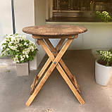 Стіл Барний Круглий Розкладний Для барів Ресторанів або Кафе 90*70 см темний горіх, фото 4