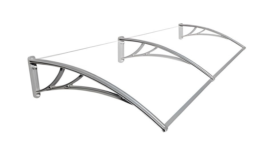 Навіс з поликорбаната. Козирок з сотового полікарбонату 150х100см. Прозорий., фото 1