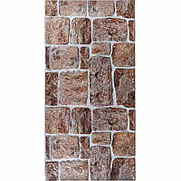 Пластиковые стеновые панели Каменные Булыжники под камень ПВХ 960*480мм декоративная виниловая Коричневый