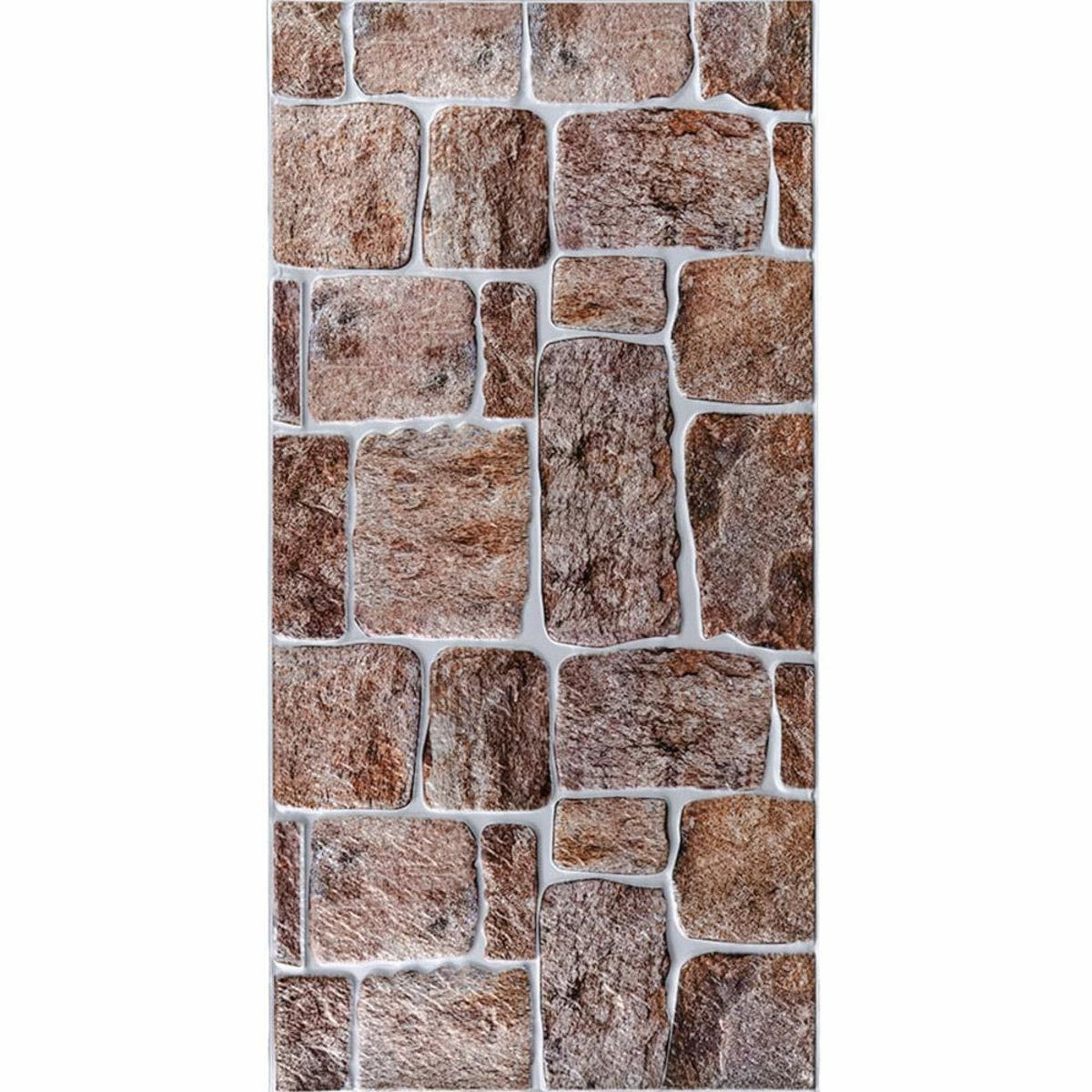 Пластикові стінові панелі Кам'яні бруківки під камінь ПВХ 960*480мм декоративна вінілова Коричневий, фото 1