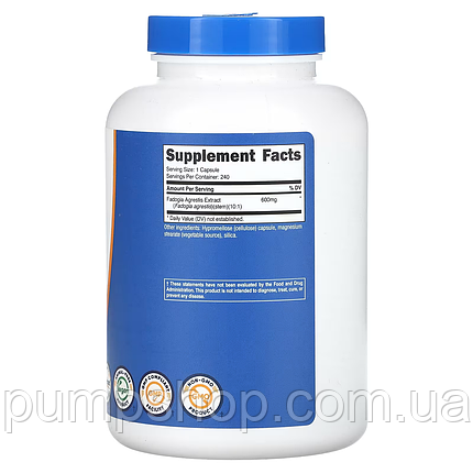 Бустер тестостерону Фадогія Nutricost Fadogia Agrestis 600 мг 240 капс., фото 3