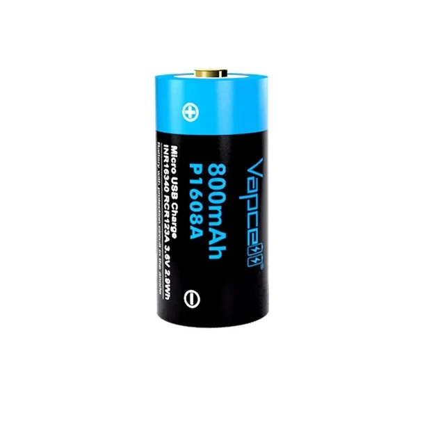 Акумулятор Vapcell 16340 P1608A 800 mAh USB