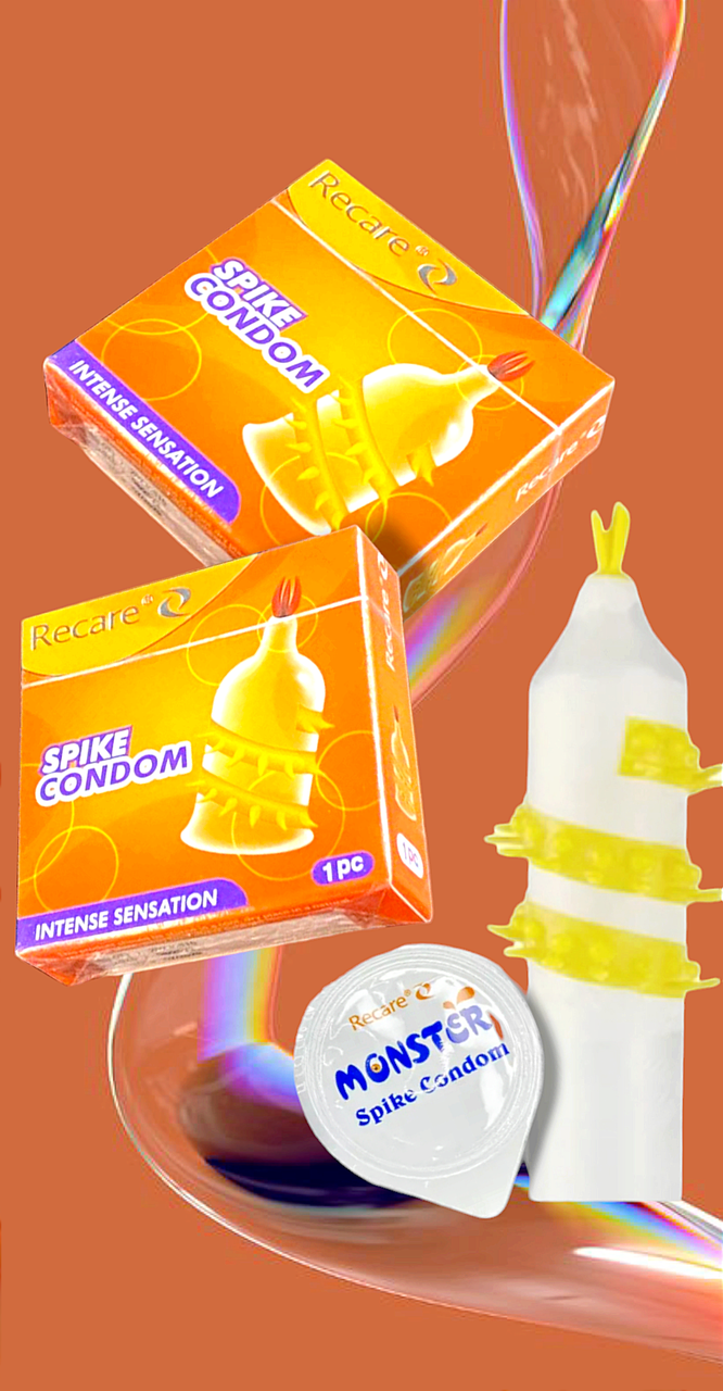 Презерватив Recare Spike Condon із шипами по спіралі та вусиком зверху (паковання 1 шт.), фото 1