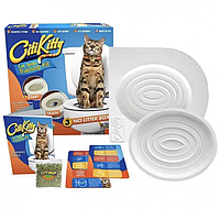 Набір для привчання кішки до унітазу, Туалет для кішок, Котячий лоток для приучення до унітазу CitiKitty