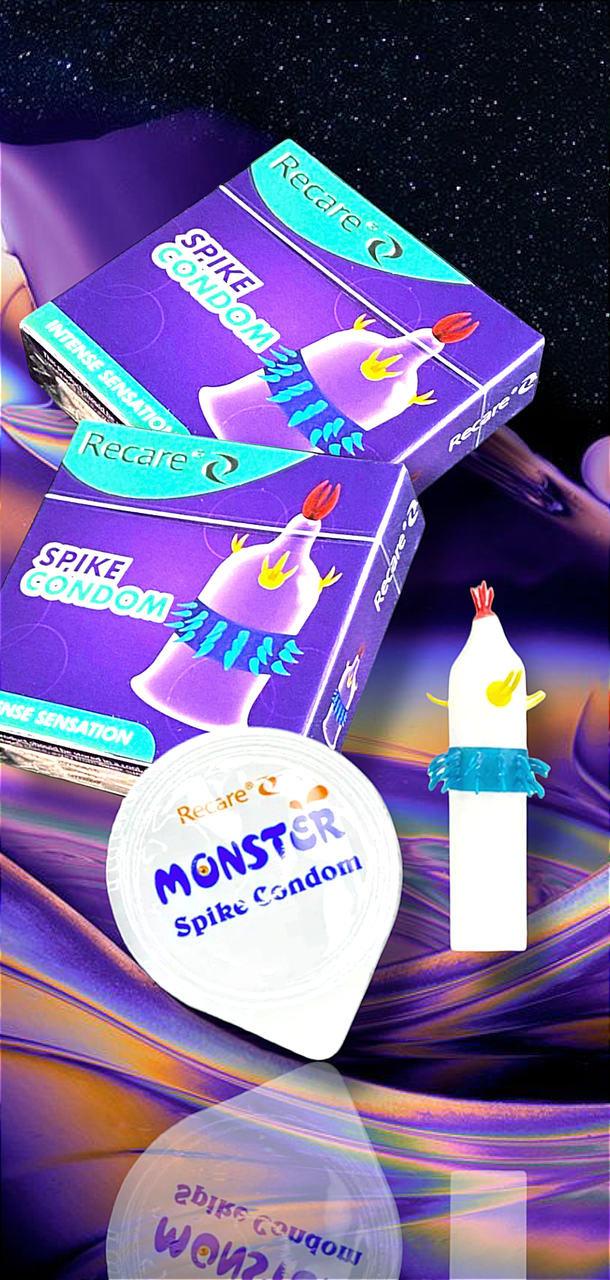 Презерватив Recare Spike Condon із шипами та додатковими вусиками (паковання 1 шт.), фото 1