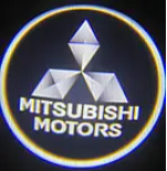 Лазерная подсветка на двери автомобиля с логотипом Mitsubishi