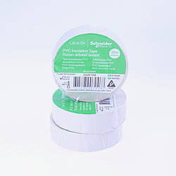 Ізолента Schneider Electric біла 19мм х 20м