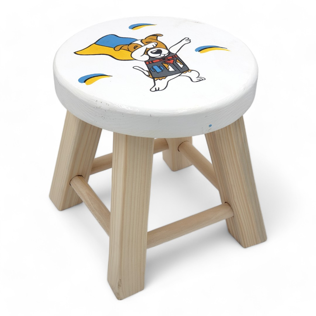 Дитячий табурет, виготовлений з натурального дерев’яного картриджа 23 × 21 см., фото 1