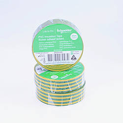 Ізолента Schneider Electric жовто-зелена 19мм х 20м
