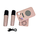 Багатофункціональна Bluetooth колонка тримач K18 Бездротова караоке підставка для телефону на 2 мікрофони, фото 3