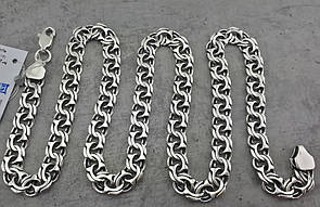 Чоловічий срібний ланцюг бісмарк товстий оригінальний, прикраси для чоловіків на шию 60 см