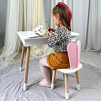 Вау! Детский столик и стульчик белый. Столик с ящиком для карандашей и разукрашек 97306BW